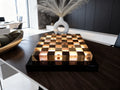 Luminous Nebula - Illuminated Teak & Resin Chess Set with Cosmic Elements